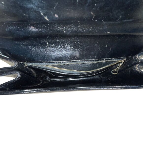 Vintage Igor Women’s Black Leather Gold Handle Structured Elegant Purse - Picture 9 of 10